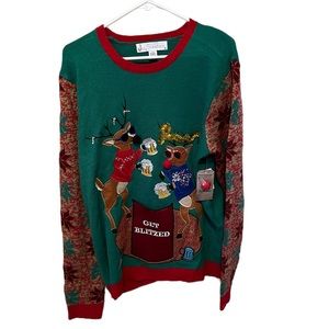 Get Blitzed Ugly Christmas sweater nwt from Jolly Sweaters with bottle pocket LG